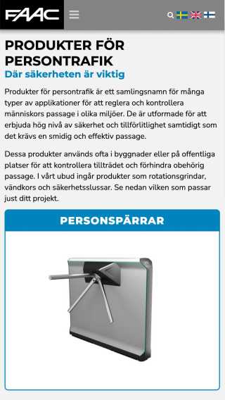 Uppdaterad webbplats för FAAC Nordic med bland annat ny design på produktsidorna. Uppdaterad webbplats för FAAC Nordic med bland annat ny design på produktsidorna.